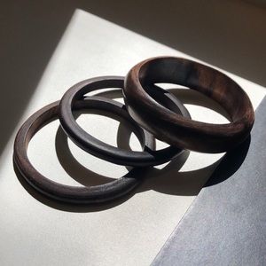Gorgeous Vintage Boho Solid Wooden Bangles